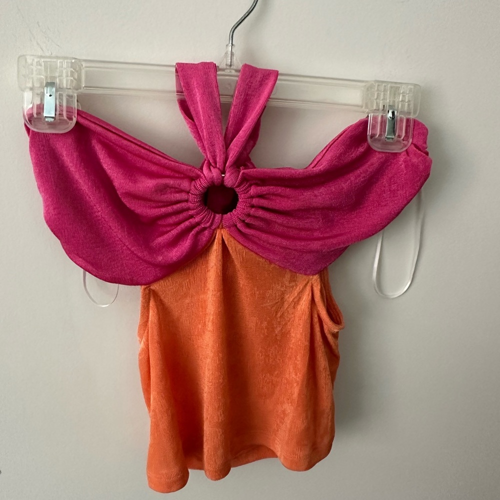 Princess Polly Pink and Orange Crop Top
